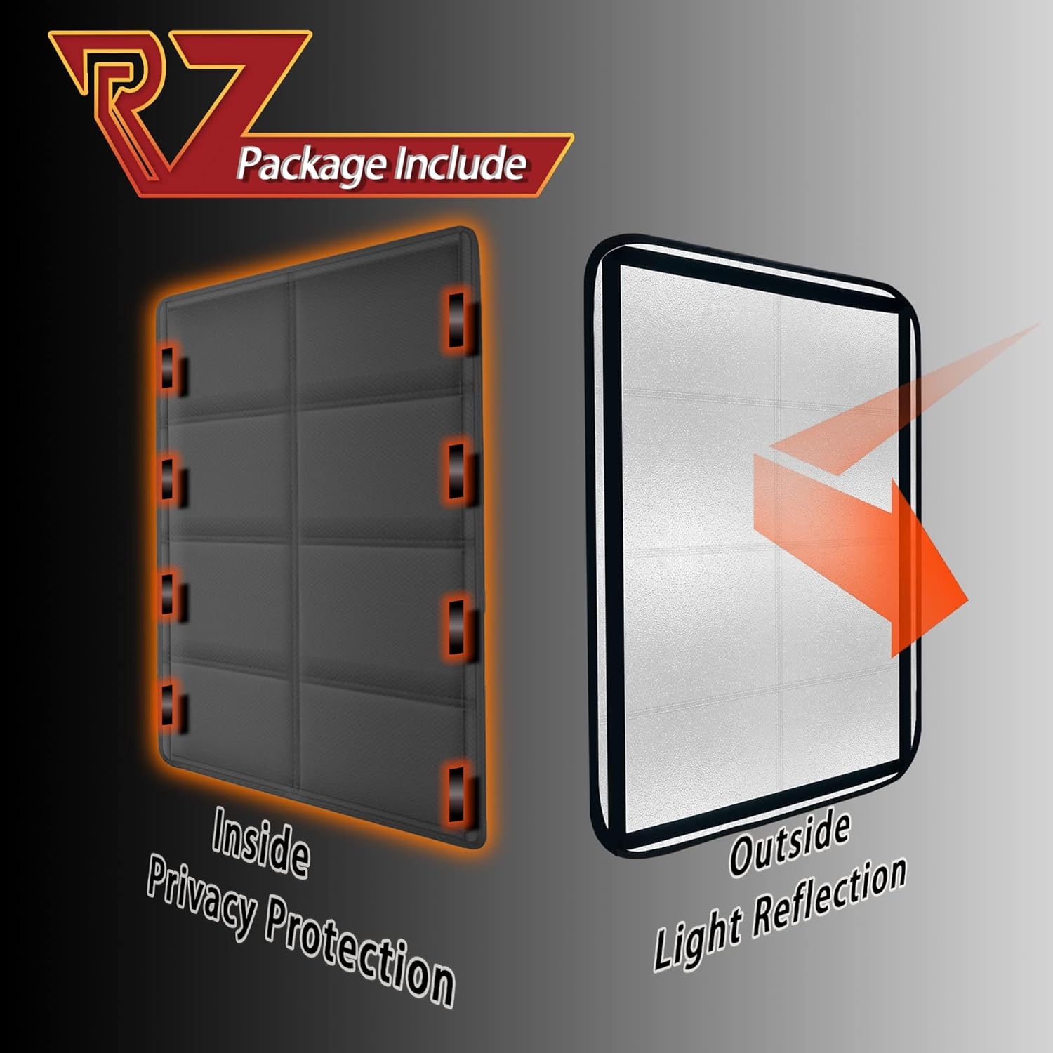 RV Murts RV Door Window Shade, 64 X 40Cm Magnetic Foldable Camper Door Window Insulation Cover UV Reflection, Privacy Protection Travel Trailers Sun Blackout, Velcro Waterproof Thickened Oxford Fabric image number 6