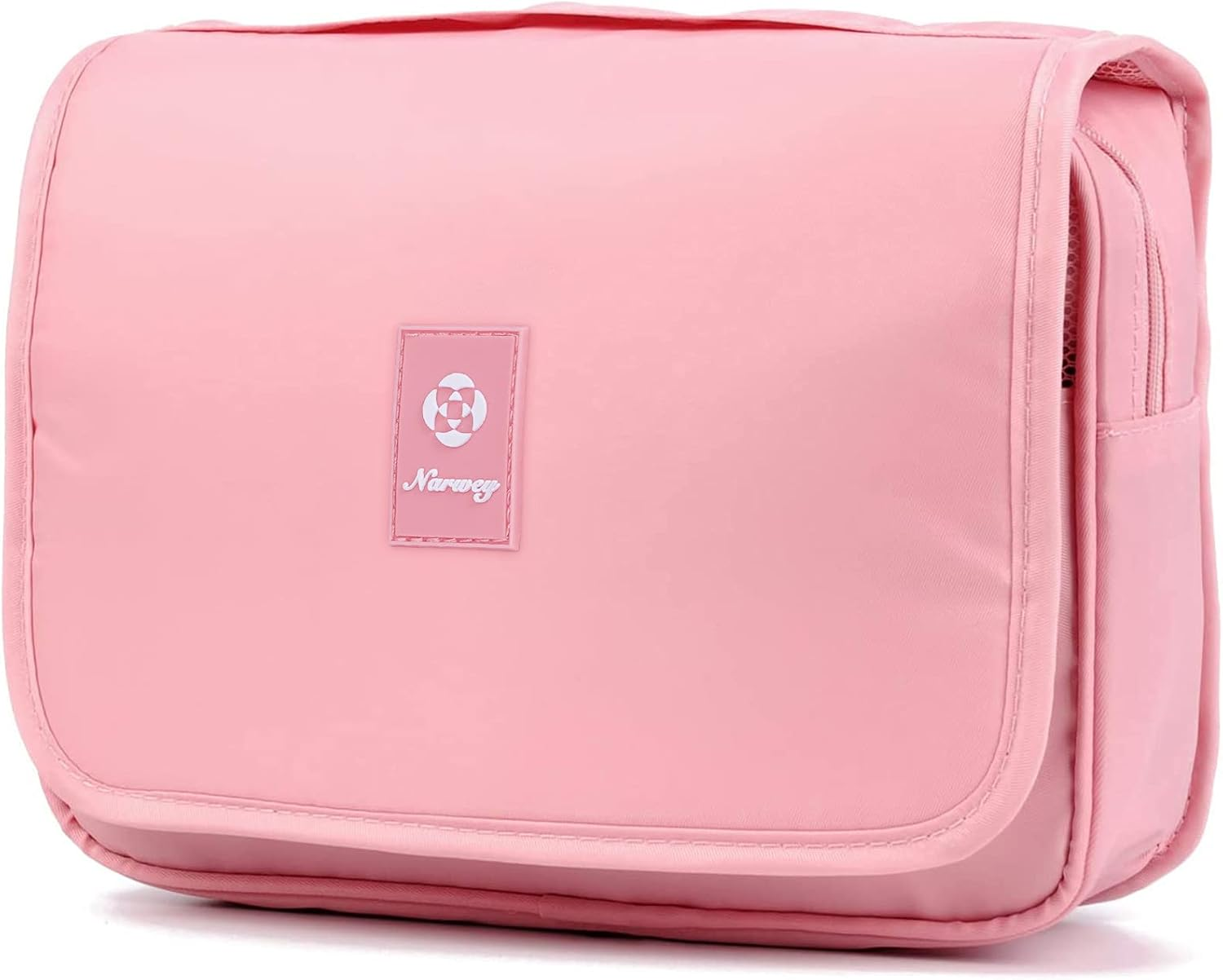 Narwey Small Hanging Travel Toiletry Bag for Women, Travel Bag for Toiletries, Makeup Bag Organizer Make up Bags Cosmetic Bags for Girls, Pink, 1 Count (Pack of 1) image number 6