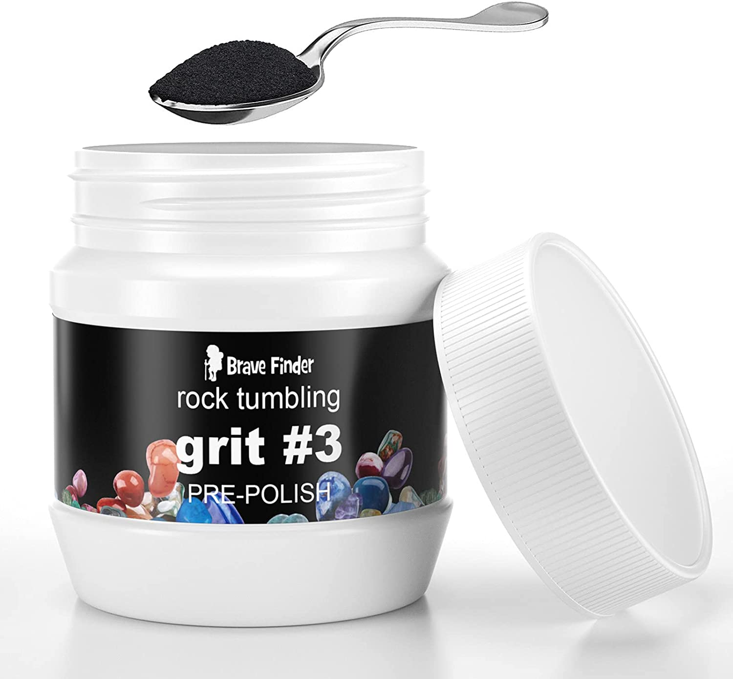 CAPKIT Rock Tumbler Refill Grit Media Kit, Stone Polisher (3.5 Pounds Polishing Grits + Poly Plastic Pellets), Compatible with Any Brand Tumbler, 5-Steps for Tumbling Stones image number 1