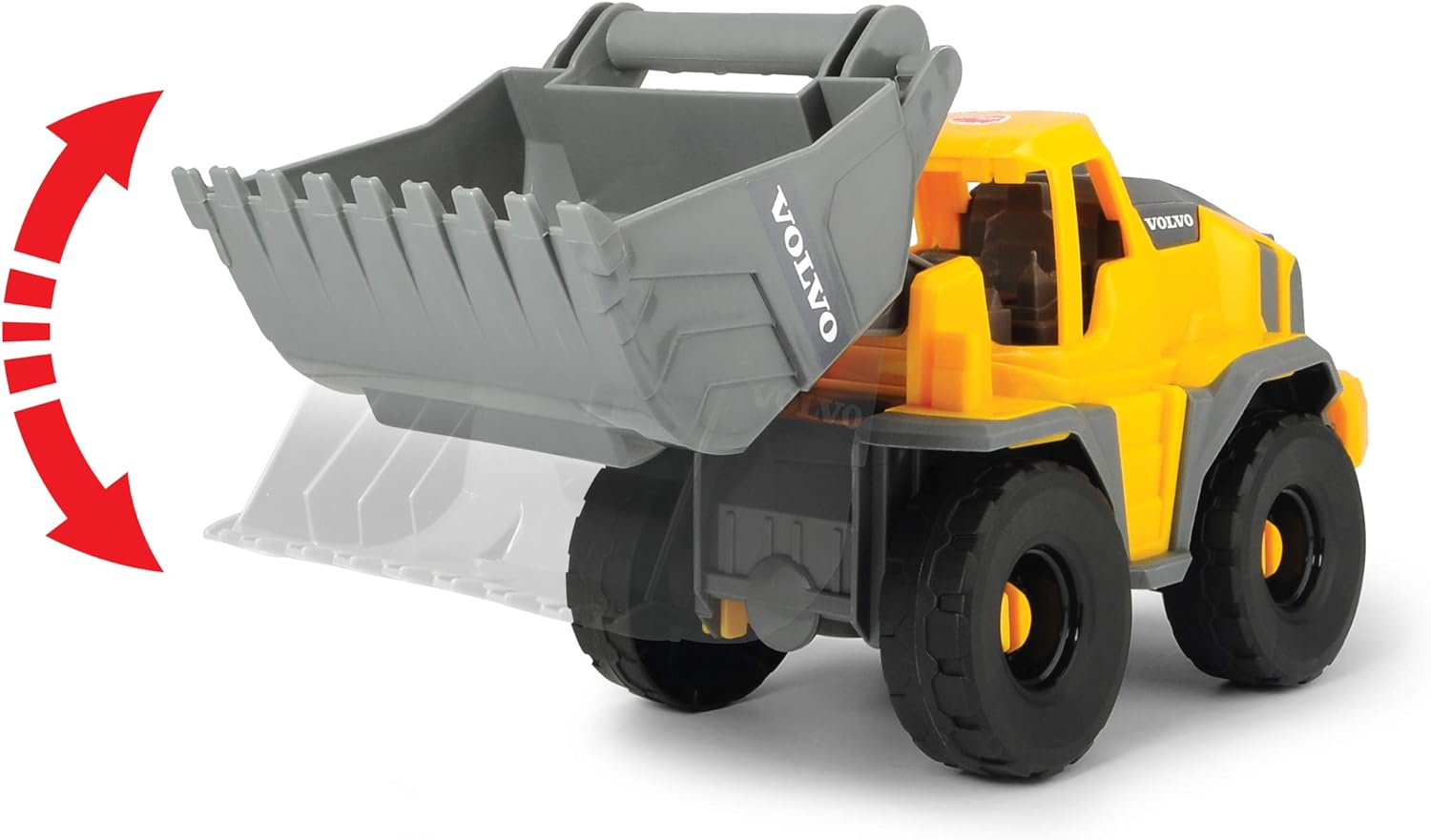 Dickie Toys 203724002 Volvo Freewheel Wheel Loader Toy Excavator Construction Vehicle Movable Shovel and Tilting Open Cabin Length 26 Cm Yellow/Grey image number 3
