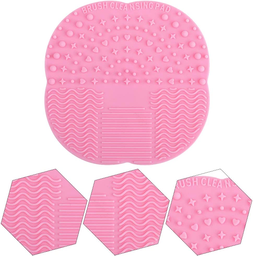 Set of 6, Silicone Makeup Brush Cleaning Mat and Makeup Sponge, Sourceton 2 PCS Leaves Shape Makeup Brush Cleaner Pad and 4 PCS Foundation Blending Sponge (Assorted Colors) image number 2