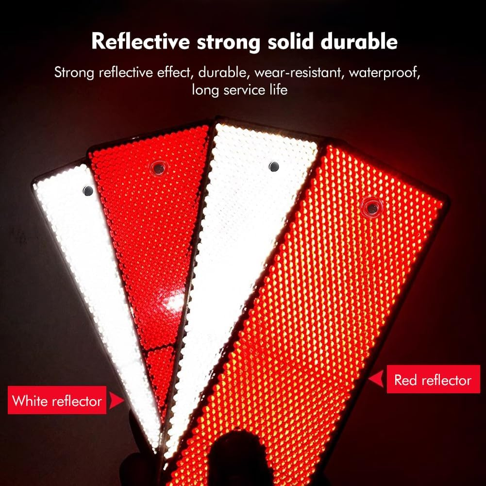 10Pcs Self Adhesive Trailer Rectangular Reflectors Car Rear Reflectors, Safety Reflector for Gate Posts, Truck Agricultural Machines Bikes Lorry Trailer Reflector image number 4