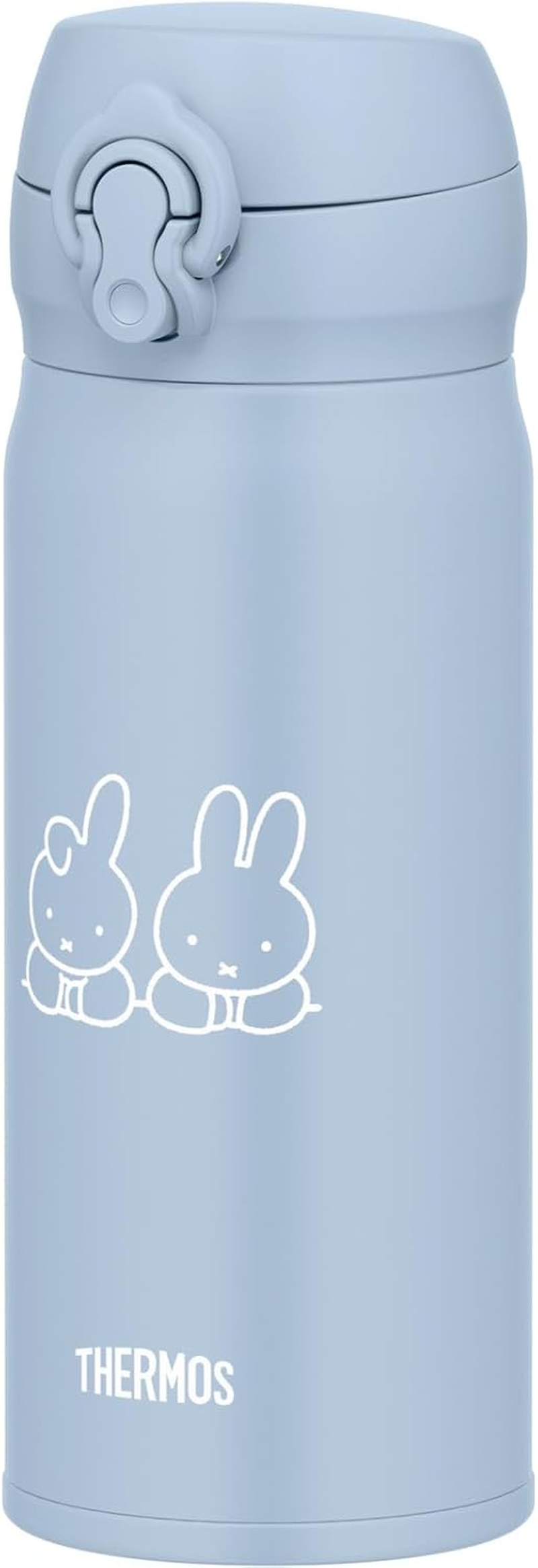 Thermos JNL-406B ASB Vacuum Insulated Portable Mug, 13.5 Fl Oz (400 Ml), Miffy Ash Blue, Easy to Clean, Lightweight Type, One-Touch Opening, Stainless Steel Bottle, Hot and Cold