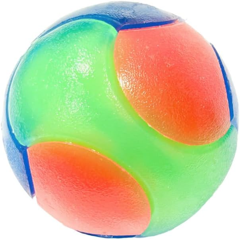 Small, Large, 5Cm/2In, 7Cm/2.8In Light-Up Cat & Dog Flashing Elastic Ball Bouncy Works in the Dark Interactive Jumping Blinking Toys for Pets (1 Pc Large Smooth Ball)