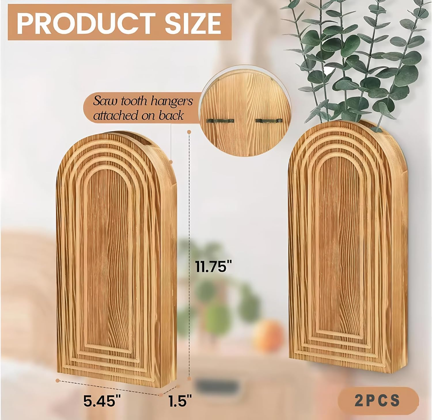 YOJAWE 2PCS Boho Vase &ndash; Elegant Wall Decor for Bathroom, Living Room