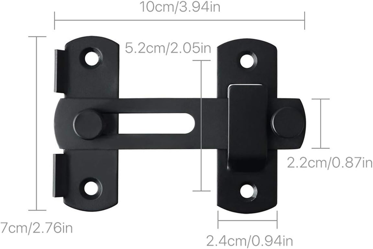 Stainless Steel Matte Black Door Lock Slide Gate Latch Tiny Door Bolt image number 5