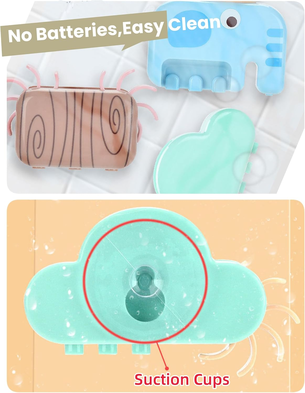 Bath Toy Set for Toddlers,Kids Bath Toys Baby Bathtub Toys with Gift Box for Girls Boys,8Pcs Animal Water Play Toys with Suction Cups,No Battery Needed,Fun Water Flow Modes image number 3