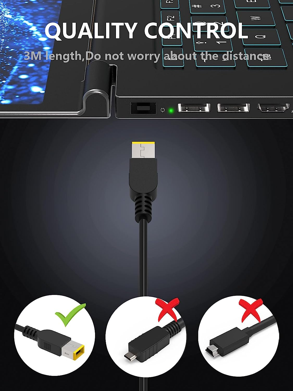 65W Laptop Charger Compatible with Lenovo Yoga 2 13 11S Thinkpad T470 T470S T460 E440 E450 E550 E531 E560 T430 T440S T440P T450 E570 L470 L440 X270 X250 Ideapad 300 500 Carbon 2015 2016 Power Adapter image number 2