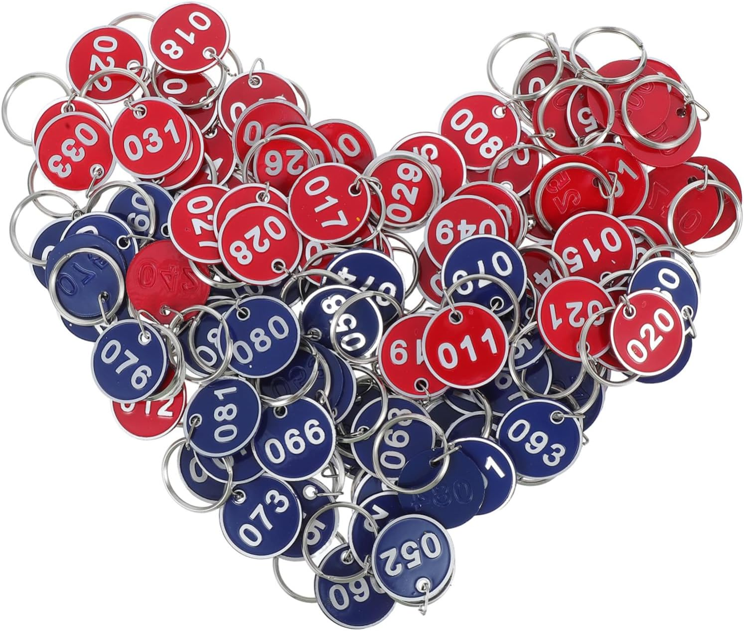 OFFSCH 100Pcs Aluminum Alloy Numbered Key Tags with Metal Rings for Travel Luggage Identification Keychain Tags for Hotel Gym Dormitory Locker Keys and Storage Organization image number 3