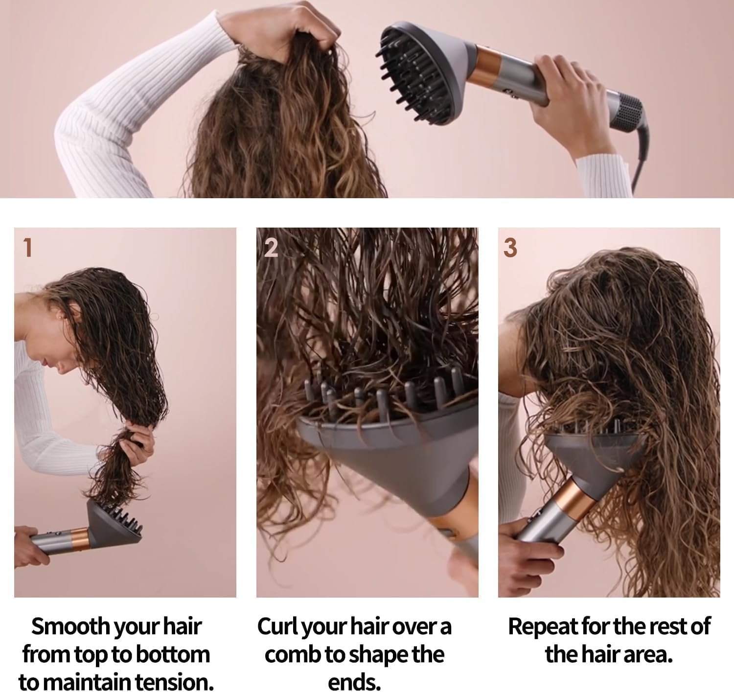 Upgraded Diffuser Attachment Compatible with Dyson Airwrap, Converting for Airwrap Styler to Hair Dryer Diffuser Attachment, for Airwrap Attachment Nozzle, 973365-01,Grey image number 5