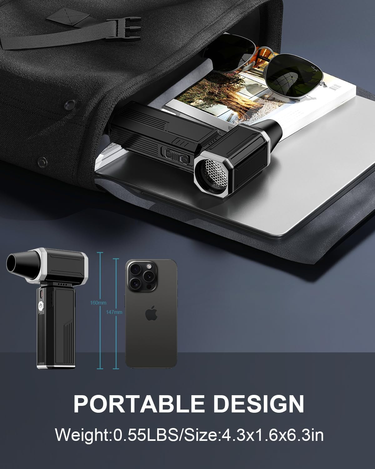 Compressed Air Duster, Super Powerful 180000 RPM Turbo Fan Stepless Speed Adjustable Blower High Speed Duct Fan-Air Broom for BBQ Auto Keyboards Home Outdoor Dust Rain Snow Leaves Removal image number 5