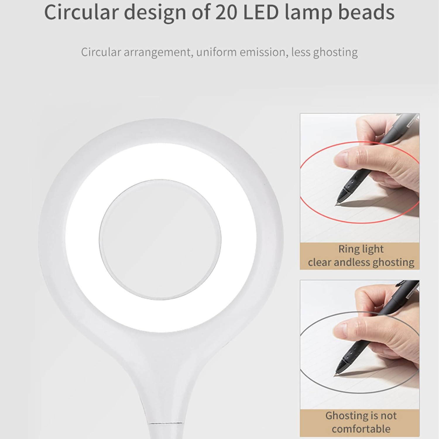 LED Clamp Lights, 40 Cm Clamp Lamp, 20 Leds Reading Lamp, Bed Clamp, Dimmable with 3 Brightness Levels, 360&deg; Flexible USB Reading Light, Children'S Bed Lamp, Clamp Lamp, Desk Lamp for Office, Home Use image number 1