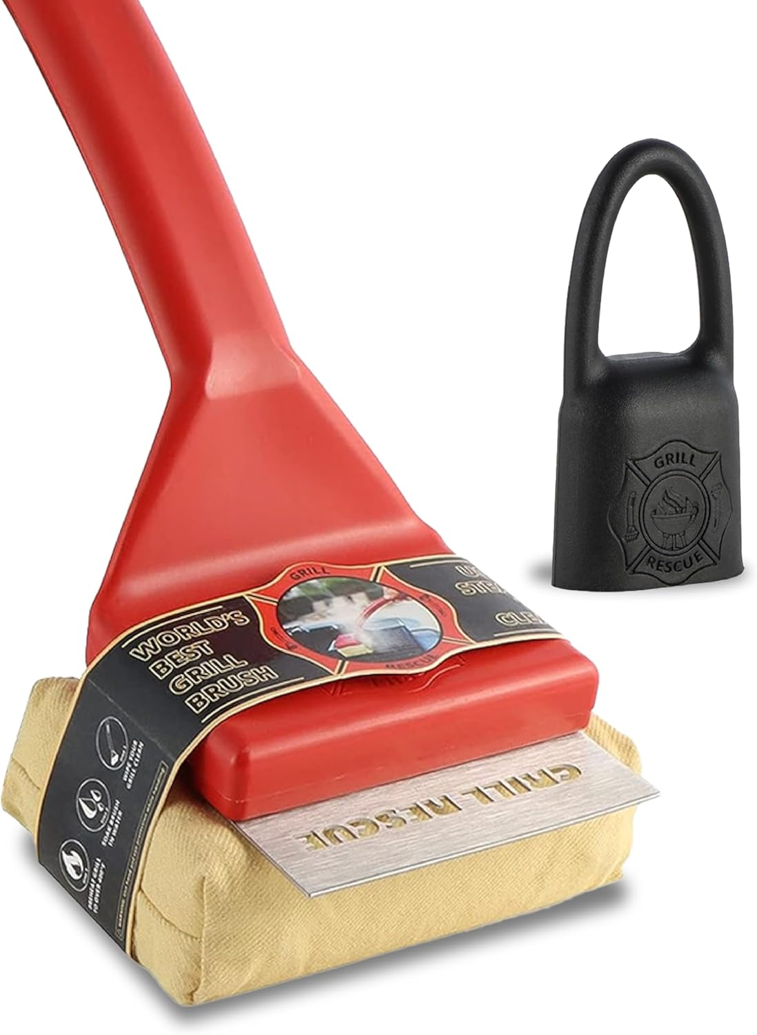 Grill Brush Bristle-Free&ndash; Safe BBQ Grill Brush for Gas, Charcoal, Cast Iron & Stainless Grates &ndash; Durable, Heat-Resistant Grill Cleaning Brush with Replaceable Head & Hanging Hook image number 4