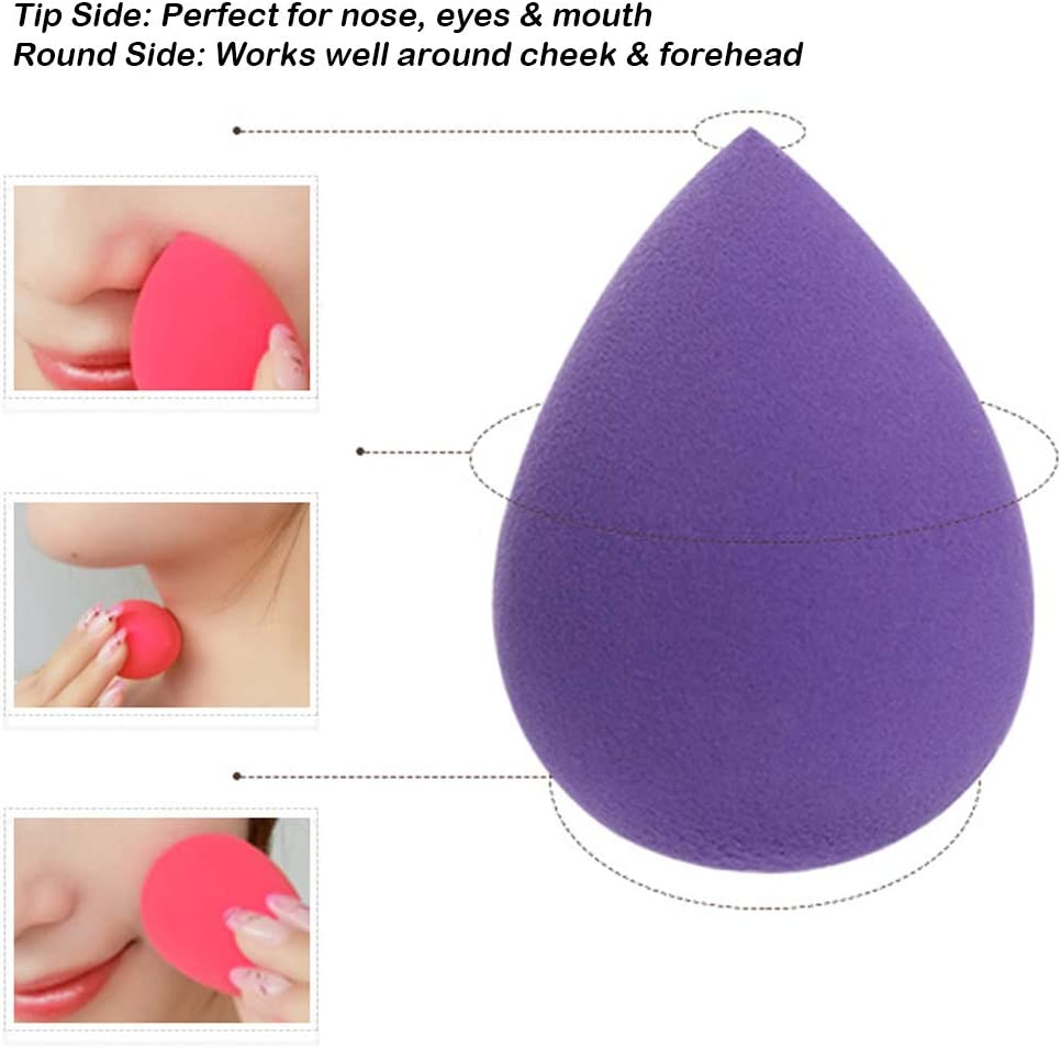 5 Pieces Beauty Sponge and 5 Pieces Powder Puff, Findtop Makeup Beauty Sponges Blender, Replacement for Powder Foundation Container, 2.4 Inch image number 6