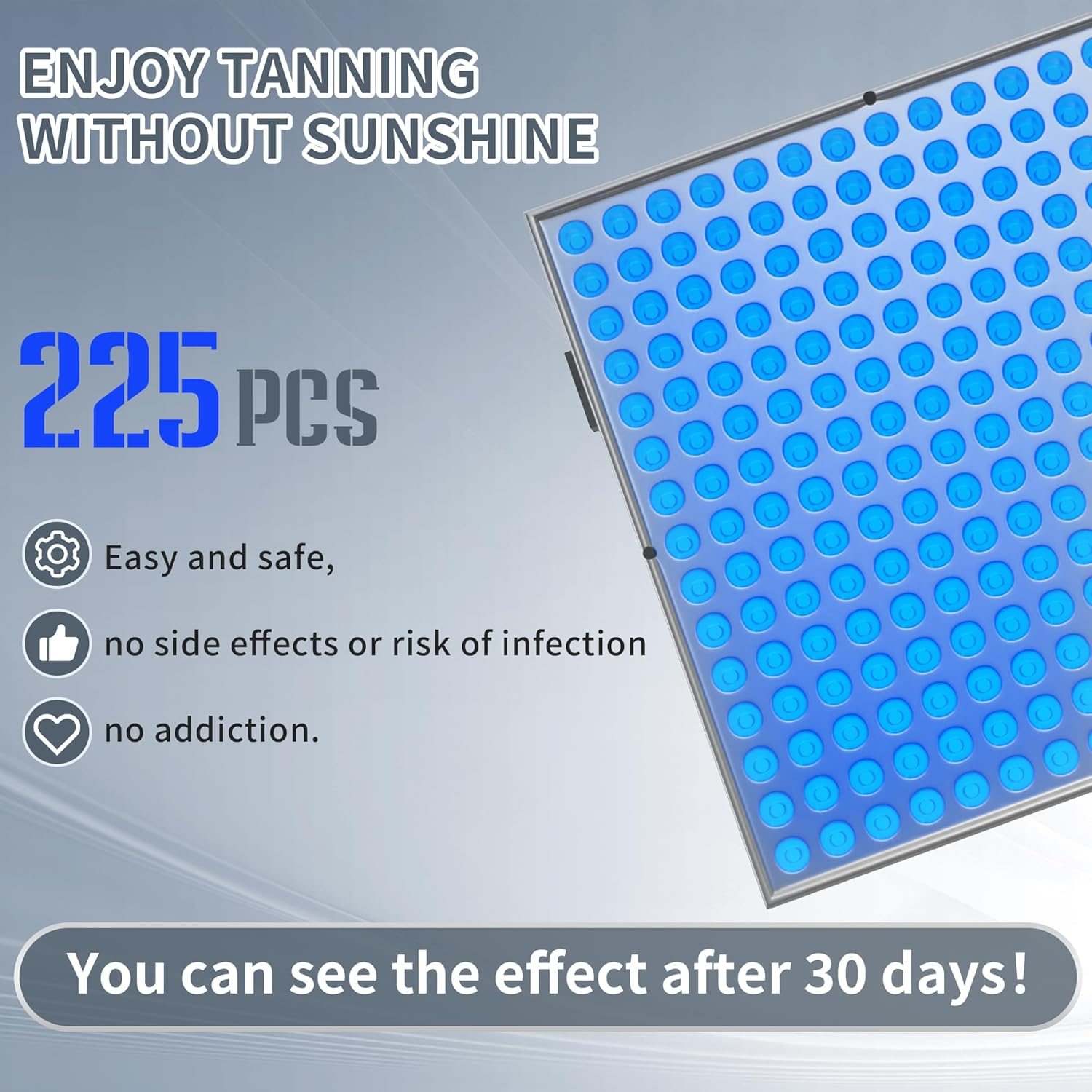 Solarium for Home, 460 NM Portable Tanning Lamp with 225 Leds, 45 W Face Solarium, Adjustable Stand and Hanging Hooks, Face Tanner Solarium for Home for Body image number 4