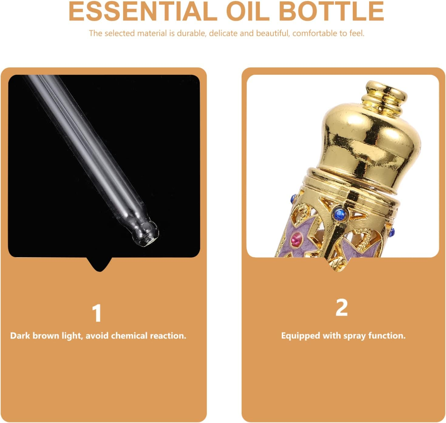 FOMIYES Middle Eastern Perfume Essential Oil Bottle Elegant Decor Storage for Aromatherapy Refillable Essence Container Versatile Perfume Sub Bottle for Home Car Use image number 5