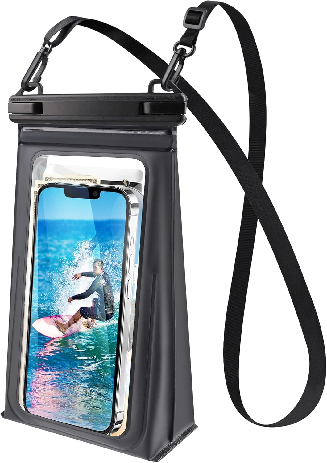IPX8 Waterproof Phone Pouch Floating, [Expandable Space] Waterproof Bag, Cell Phone Dry Bag with Adjustable Lanyard for Iphone Samsung Google up to 7.0" White