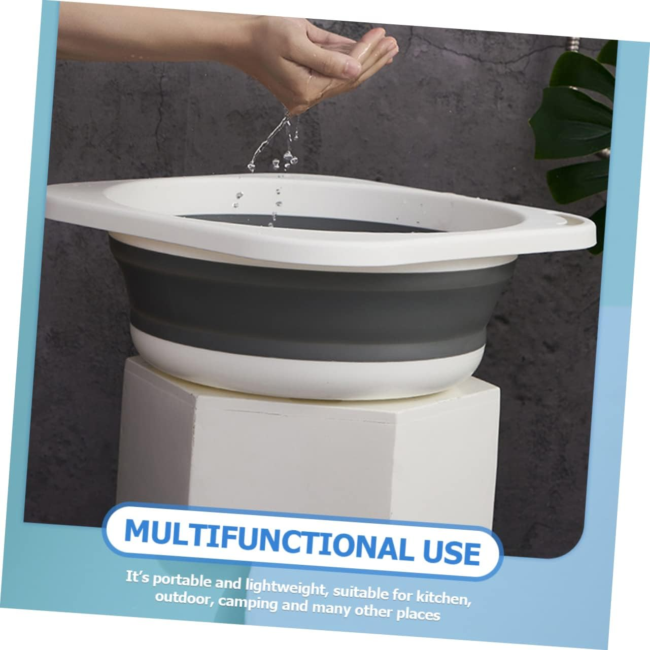 YOSADIER Space-Saving Folding Wash Basin Multi-Function Laundry Bucket for Kitchen Bathroom image number 6