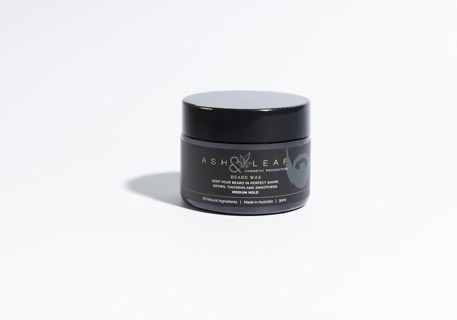 Ash & Leaf Beard Wax, Medium Hold, All Natural Ingredients, 30Ml