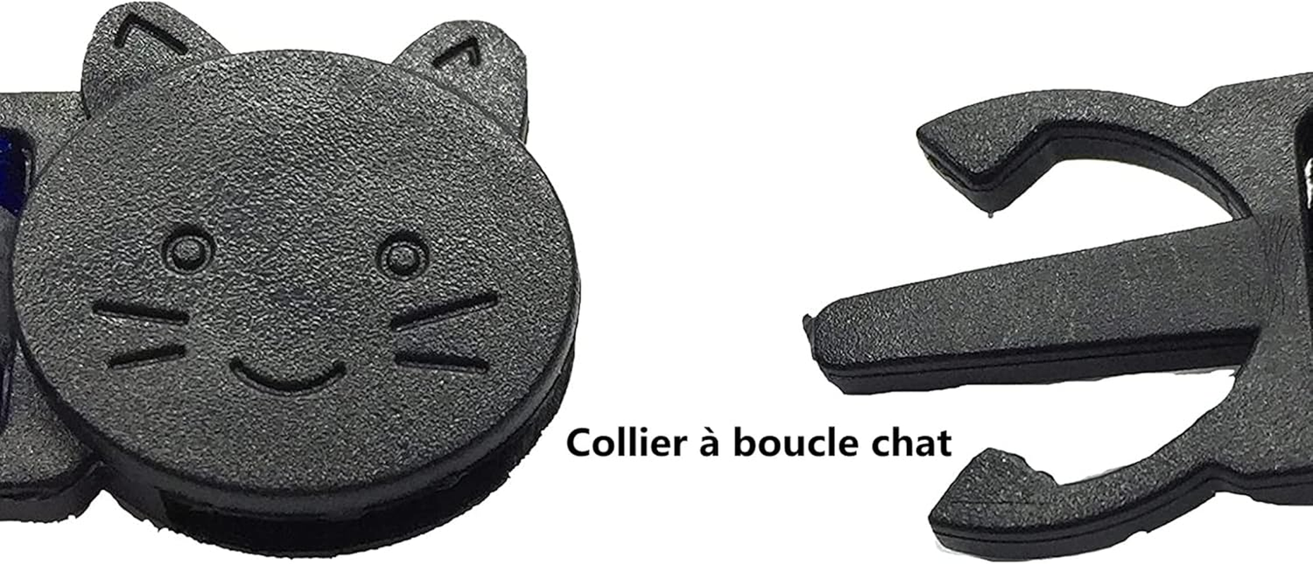 LATRAT Anti-Strand Adjustable Reflective Cat Collar with Bell and Safety Buckle, 19-32Cm, Black, Suitable for Most Cats at Home image number 4