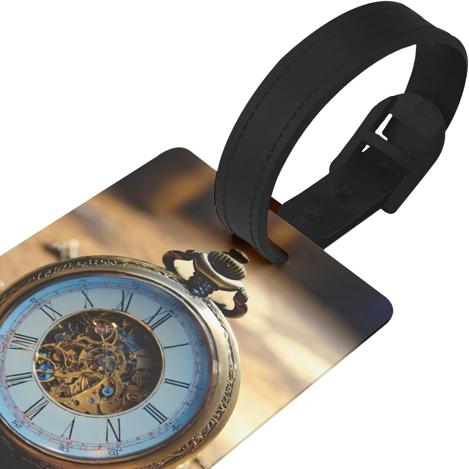 Gears Clock Bronze Century Print Versatile Luggage Tags for Suitcases Travel Bags Suitcases Backpacks Luggage Tags image number 4