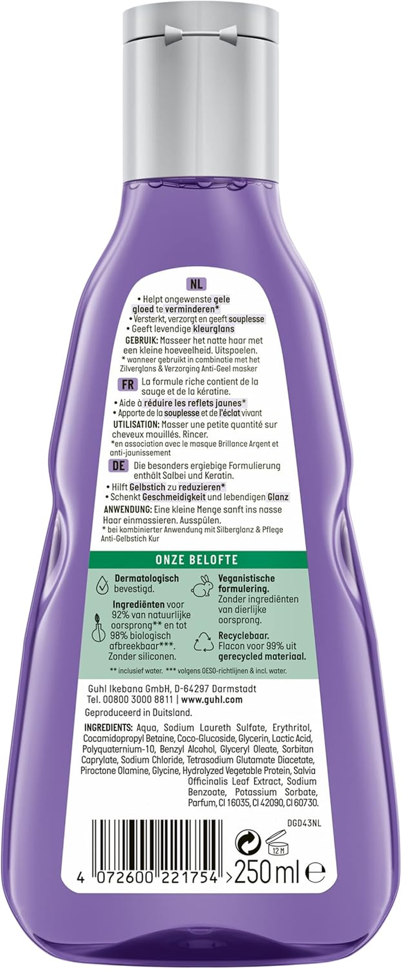 Guhl Zilver Glans & Verzorging Shampoo 250 Ml image number 3