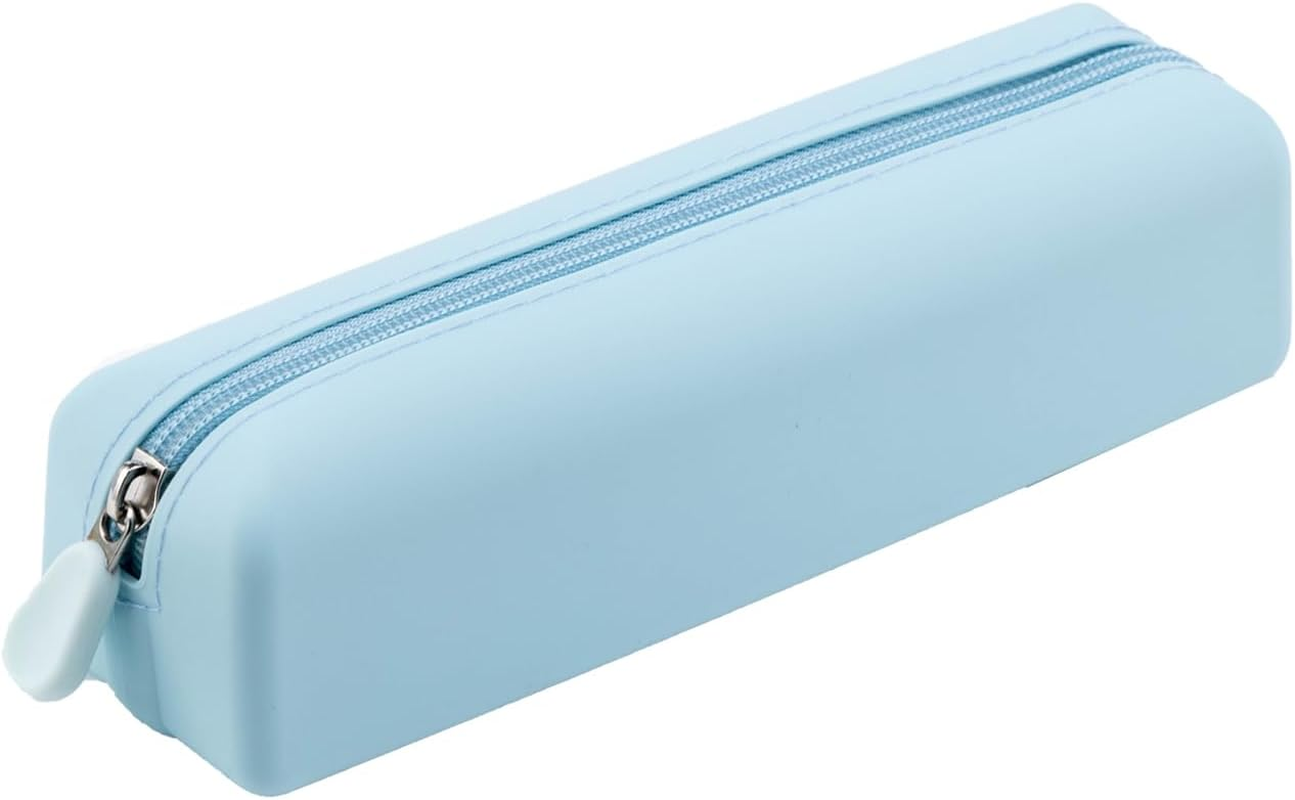 DDPOND Cute Silicone Makeup Brush Holder, Soft Portable Cosmetic Brush Bag with Zipper, Travel Makeup Brush Case(01Lightpink)