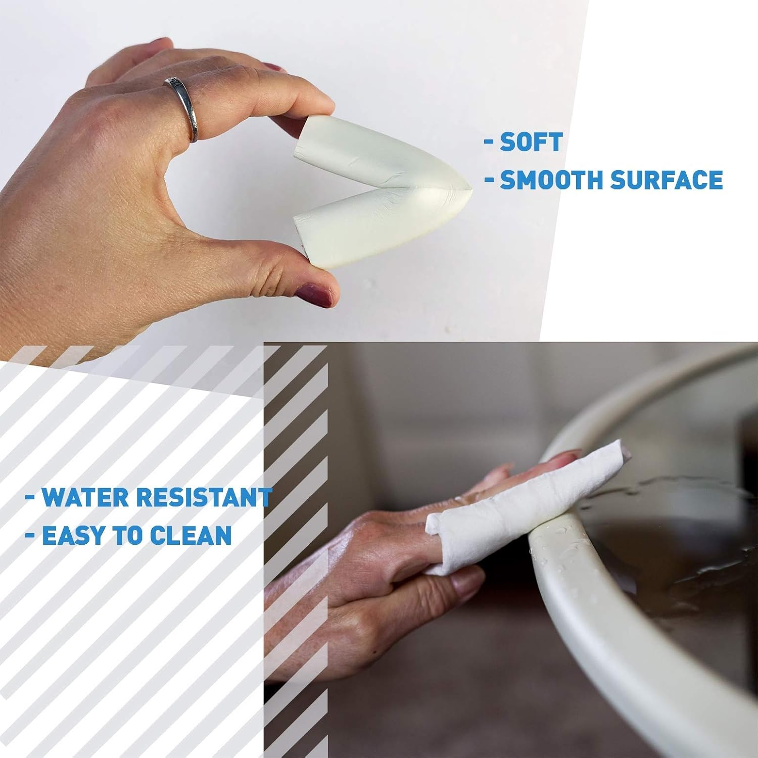 Furniture Edge and Corner Guards 4M（2Pcs） Protective Foam Cushion 1.2Cm Thick ，Bumper 8 Adhesive Childsafe Corners Baby Child Proofing Set Nontoxic and Safe for Table, Fireplace, Countertop (Beige) image number 6