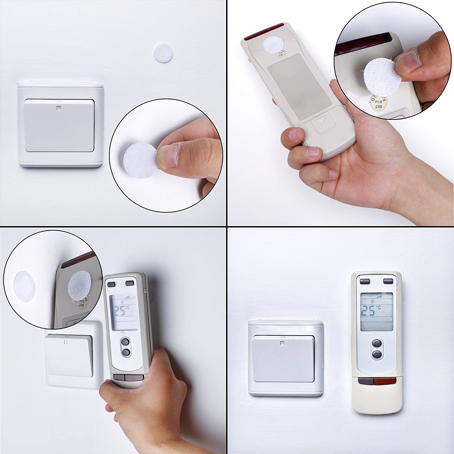 1008Pcs 2/5" （10Mm） Diameter Sticky Back Coins Hook and Loop Self Adhesive Dots Tapes，White image number 3