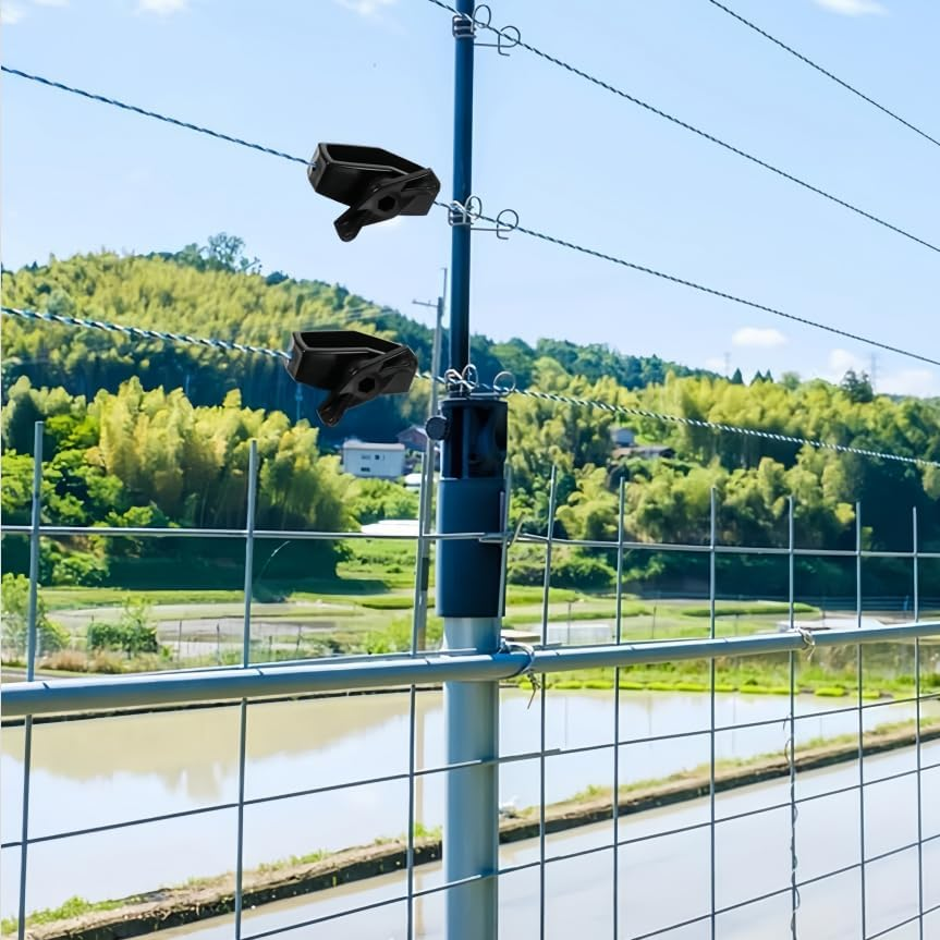 Plastic Rope Tensioner Garden Wire, 12Pcs Electric Fence Insulators Wires Ropes Tensioners, Garden Steel Wire Tensioners Rope Tightener for Electric Fence Insulators image number 5