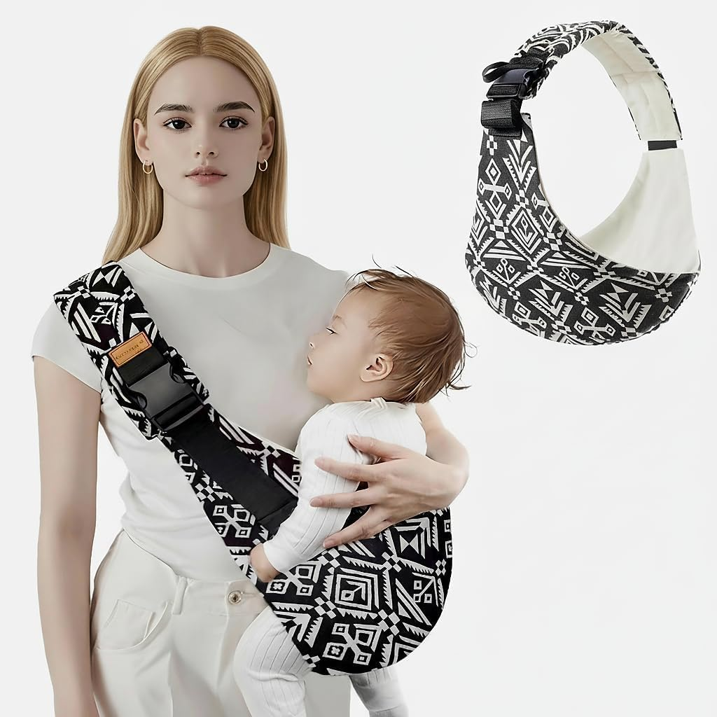 Baby Sling Carrier, Toddler Carrier Slings,Comfortable Baby Wrap Carriers Ergonomic-Designed with Thick Shoulder Straps (Adjustable) for Newborn Infant Toddler 3-36 Months, Breathable and Comfortable image number 4