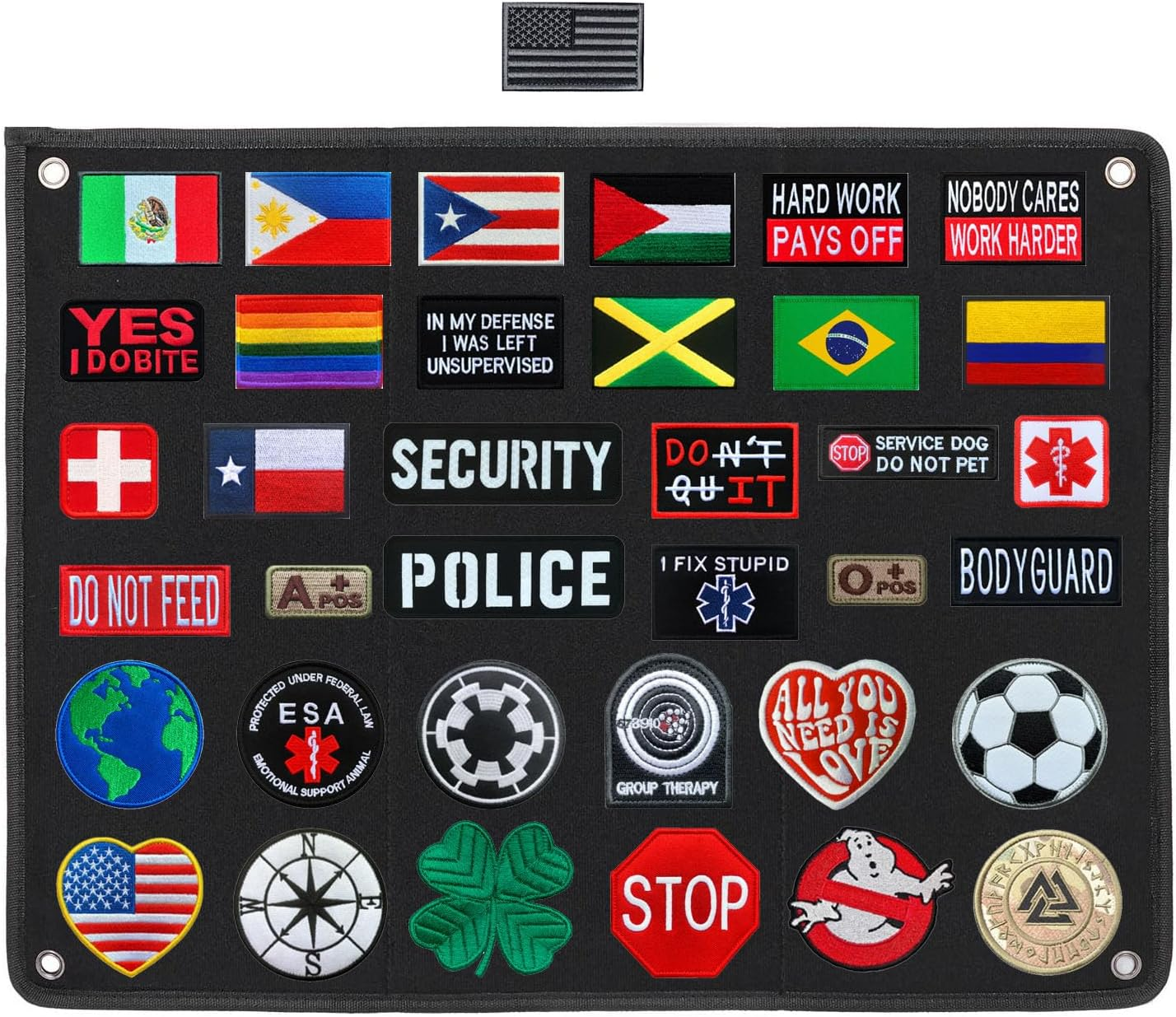 Antrix Tactical Morale Patch Holder Display Board - Wall Panel Frame with Military Hook and Loop Backing - 43.5X27.5