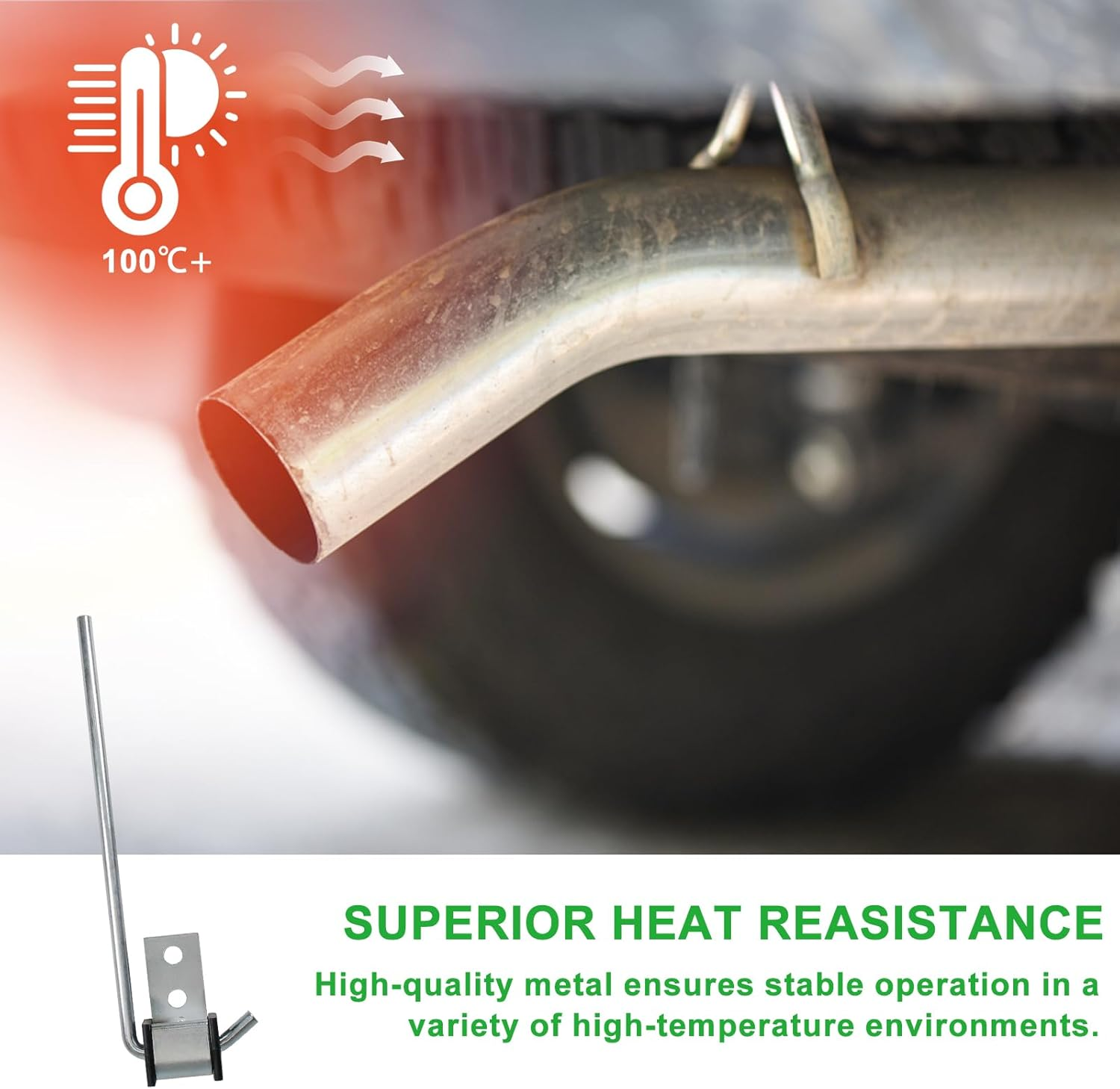 2 Pack Universal Exhaust Hanger Rod, Heavy Duty Exhaust Muffler Hanger Rod, 3/8" Rod 10" Long (2 Pack) image number 3