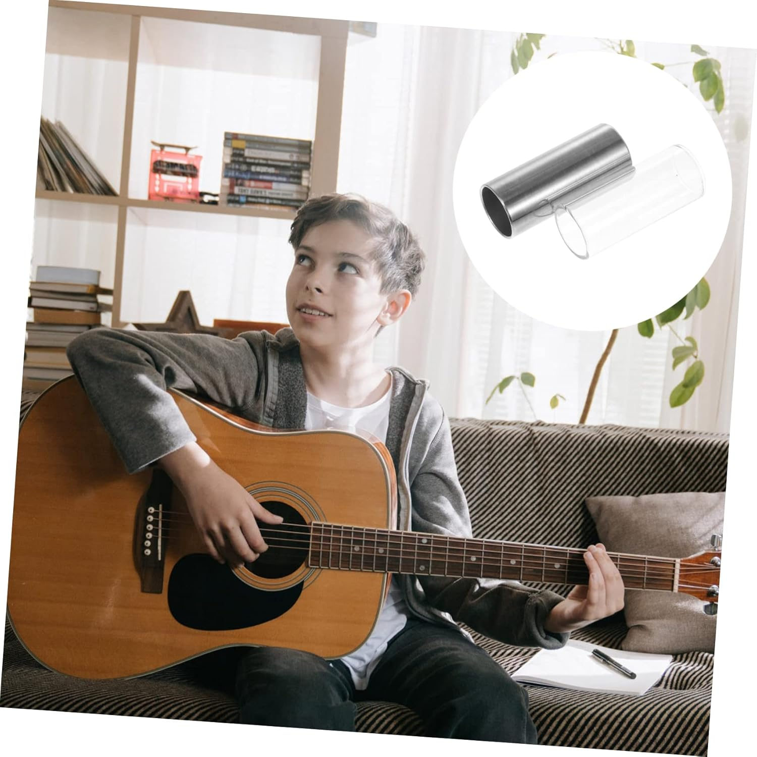 UPKOCH 2Pcs Guitar Slide Professional Standard Firm for Acoustic Electric Guitars Enhanced Tone image number 2