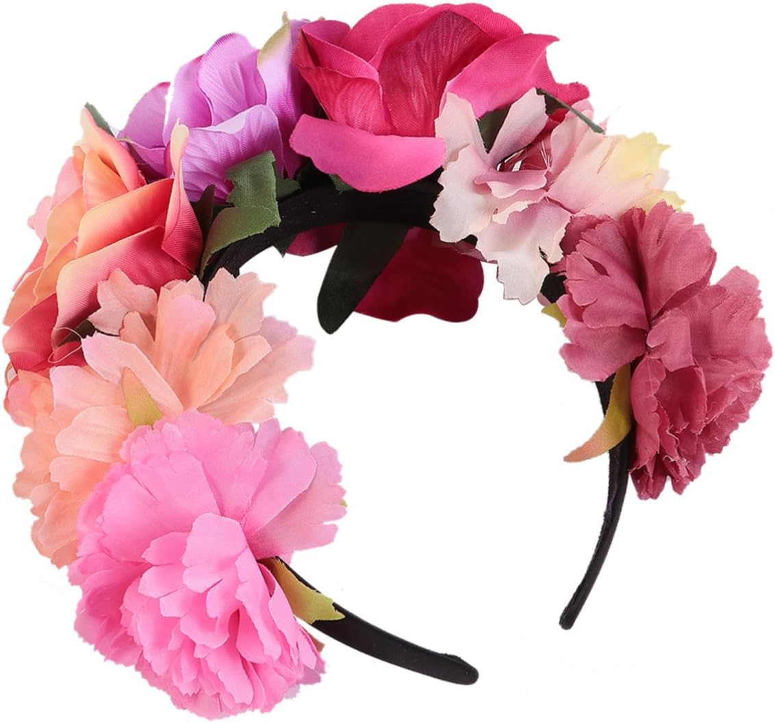 Halloween Headband Headdress for Halloween Parties Floral Hair Band for Women Festival Costume Cosplay Accessory Holiday Party Decoration image number 2