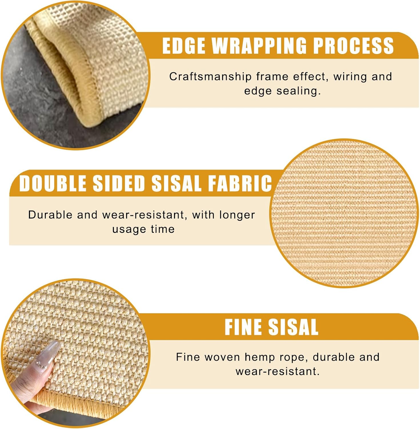 Pack of 2 Cat Scratching Mat, 60 X 40 Cm, Scratching Boards, Cat Sisal, Scratching Mat, Sisal Mat, Scratching Pads, Durable Cat Furniture Doormat, Cat Scratches for Sofa Furniture Doors, Carpets, image number 2