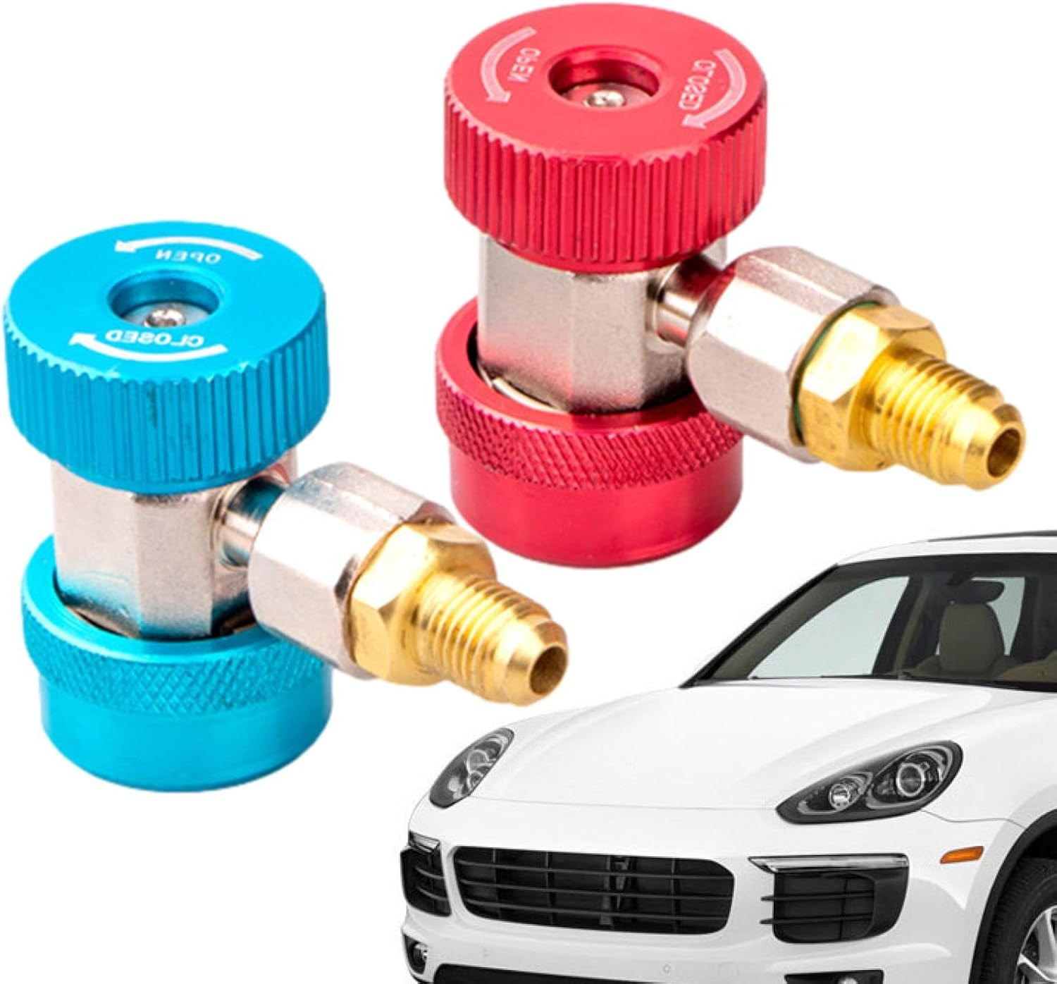 134A Adapter Fittings - AC Fittings R134A R1234Yf Adapter | 1234Yf to 134A Adapter, High/Low Pressure Hose Adapter Fitting, Quick Connector for Car Conditioner AC Charging Helves