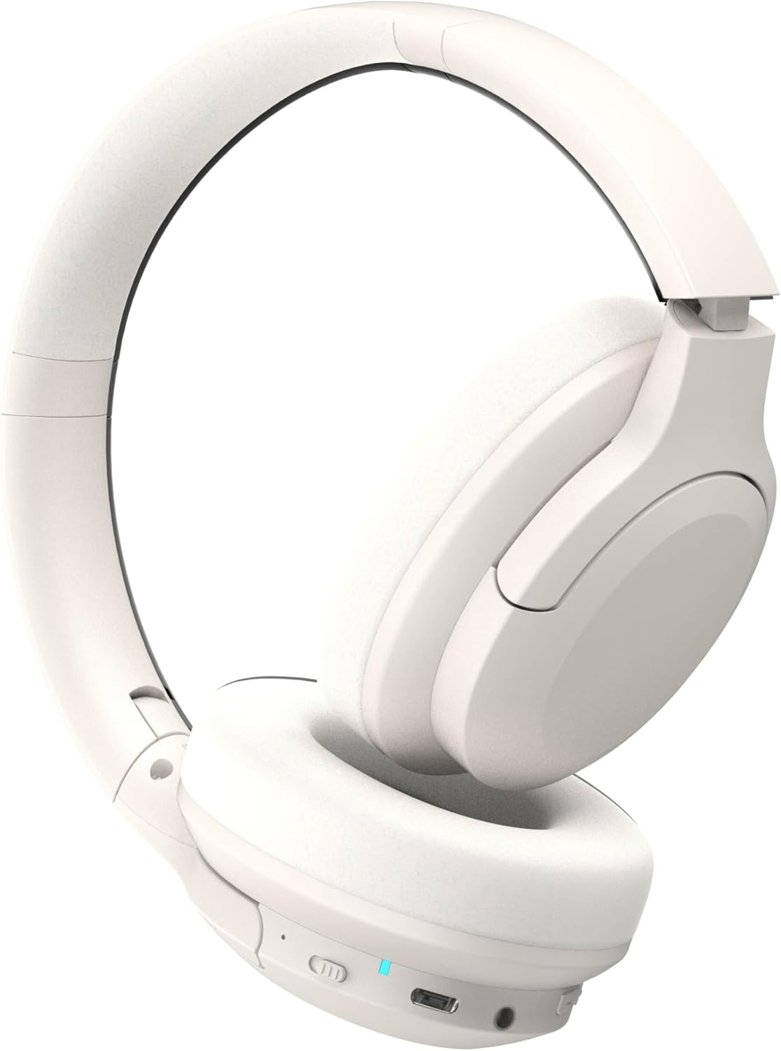 Laser Bluetooth Headphones with Active Noise Cancelling, 20-Hr Playtime, Wireless Travel Headphones, Built-In Microphone for Music and Calls, Works with Iphone, Samsung, Ipad, Tablets, Macbook - White