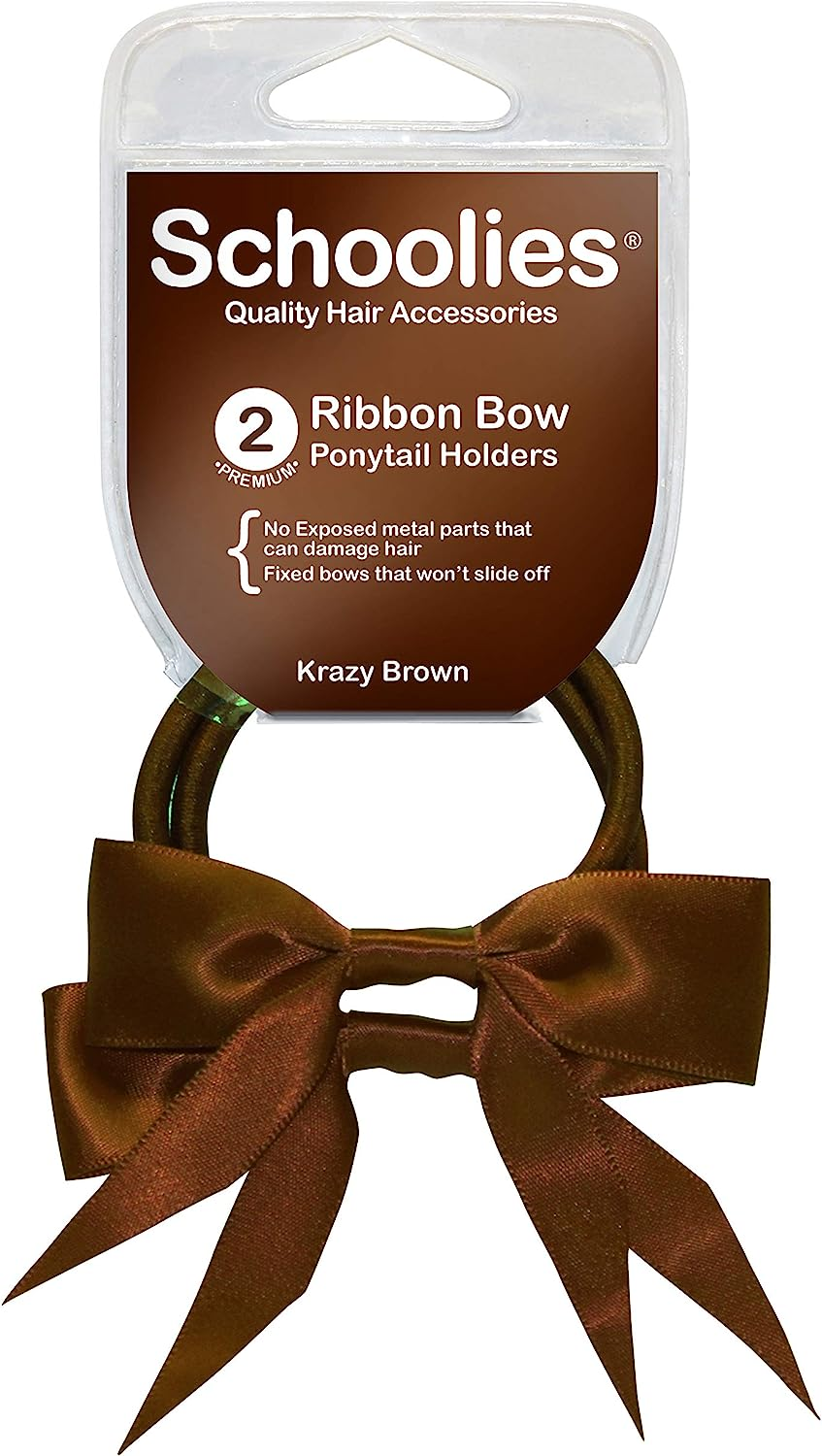 Schoolies Hair Accessories Ponytail Holder with Bow 2 Pieces, Angel White image number 6