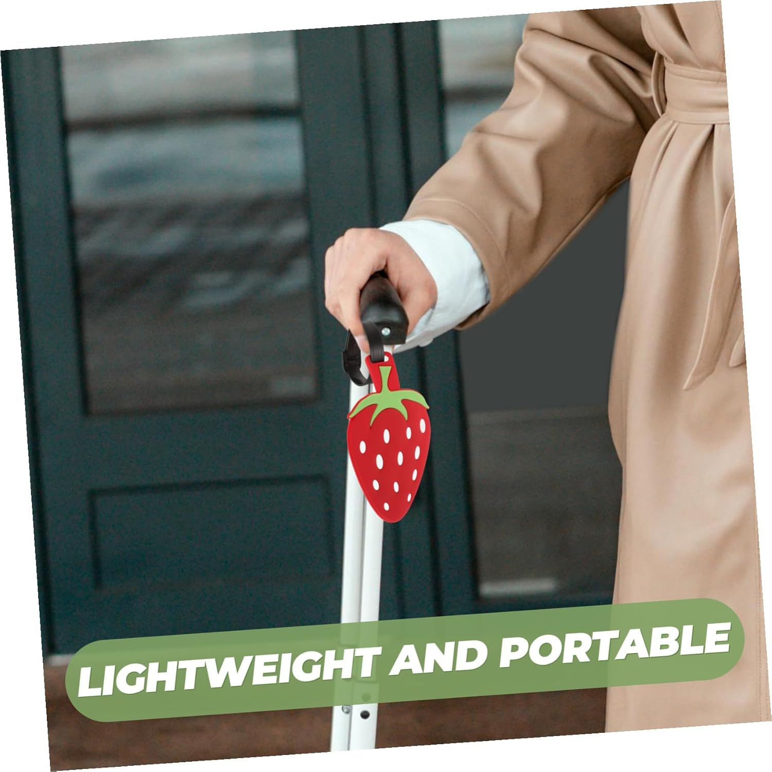 MOBUTOFU Cute Strawberry Luggage Tag for Travel Suitcases Lightweight Cartoon Handbag Label Reusable Baggage Identifier for Checked Bags