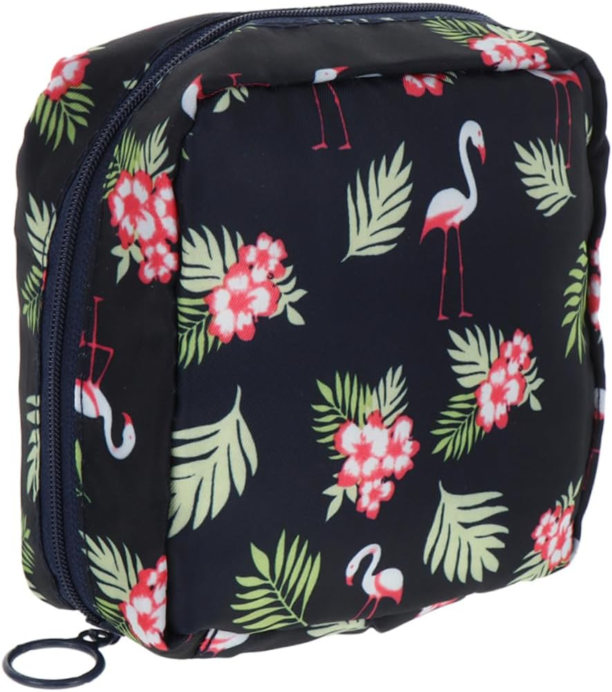 Healvian 2Pcs Sanitary Towel Bag Pouch for Women Travel Coin Purse Outdoor Sanitary Towel Pouch for Travel Carry Bag and Toiletries Storage Random Color image number 5