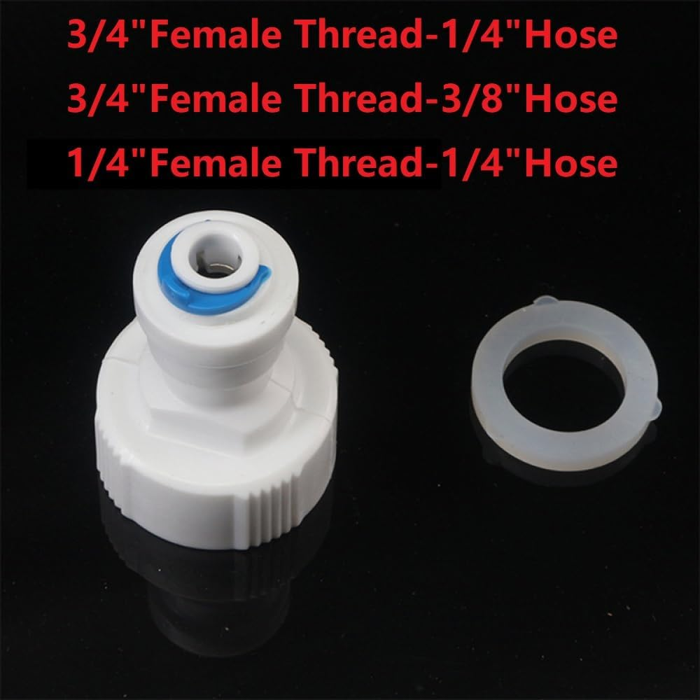 6 Pack Water Filter Fittings, Garden Quick Fitting Connector Adapter for RO System, Aquarium and Water Purifier (1/2" Female Thread-1/4" Hose) image number 2