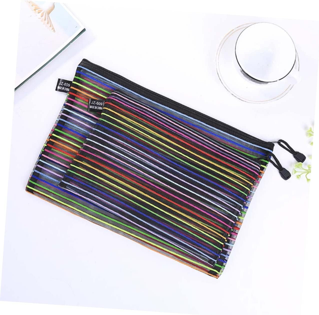 HAPINARY 10Pcs Nylon Zippered File Bags Documents Organizers File Pockets Stationery Organizer Folder for Office School Use Assorted image number 3