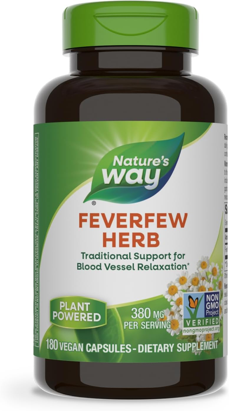 Nature'S Way Feverfew; 380 Mg TRU-ID Certified Non-Gmo Project Vegetarian; 180 Count image number 2