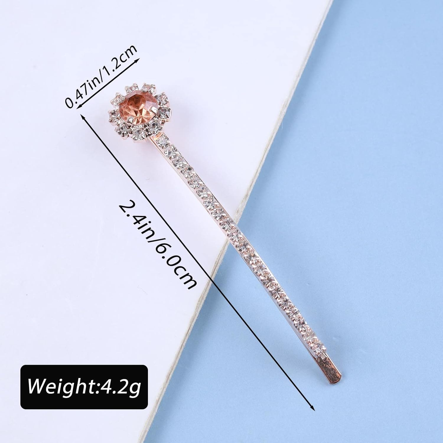 Wendalern Hair Clips for Women Bling Crystal Duck Beak Clip Non-Slip Hair Clip for Thick Thin Hair Sparkling Gemstone Wedding Bridal Hair Pin Accessories for Styling Section - White image number 6