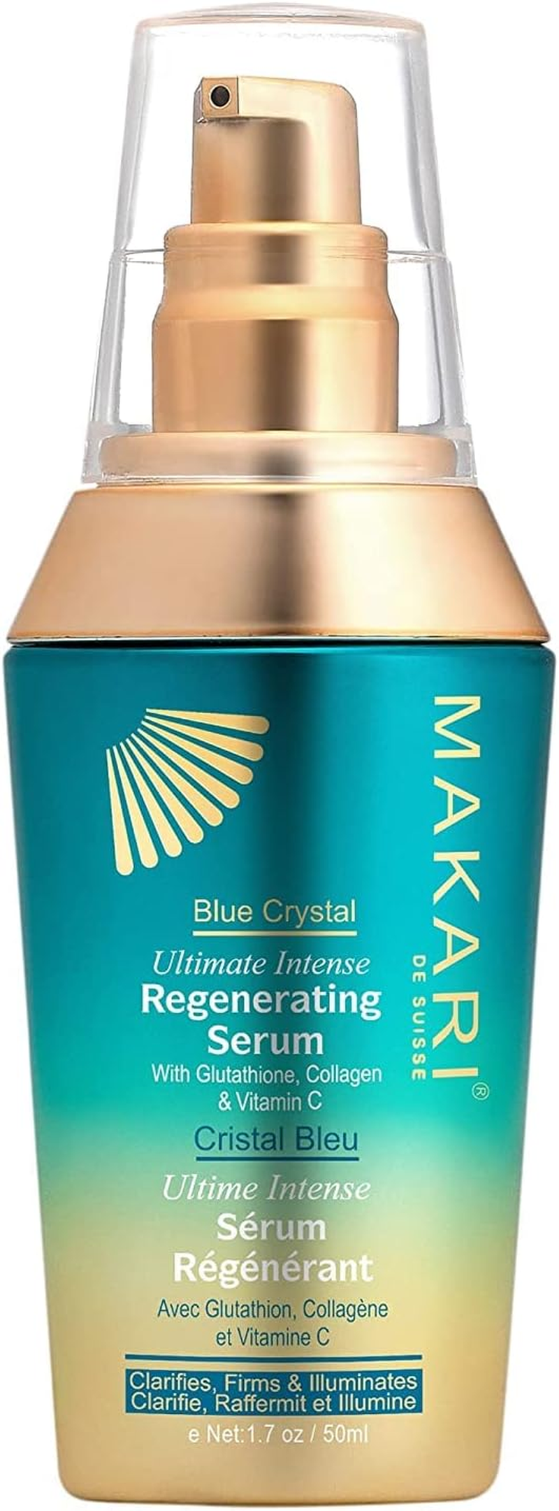 Makari Blue Crystal Regenerating Serum - Vitamin C Serum - Dark Spot Remover for Face Infused with Antioxidants, Glutathione, Vitamin E - 1.7 Oz image number 5
