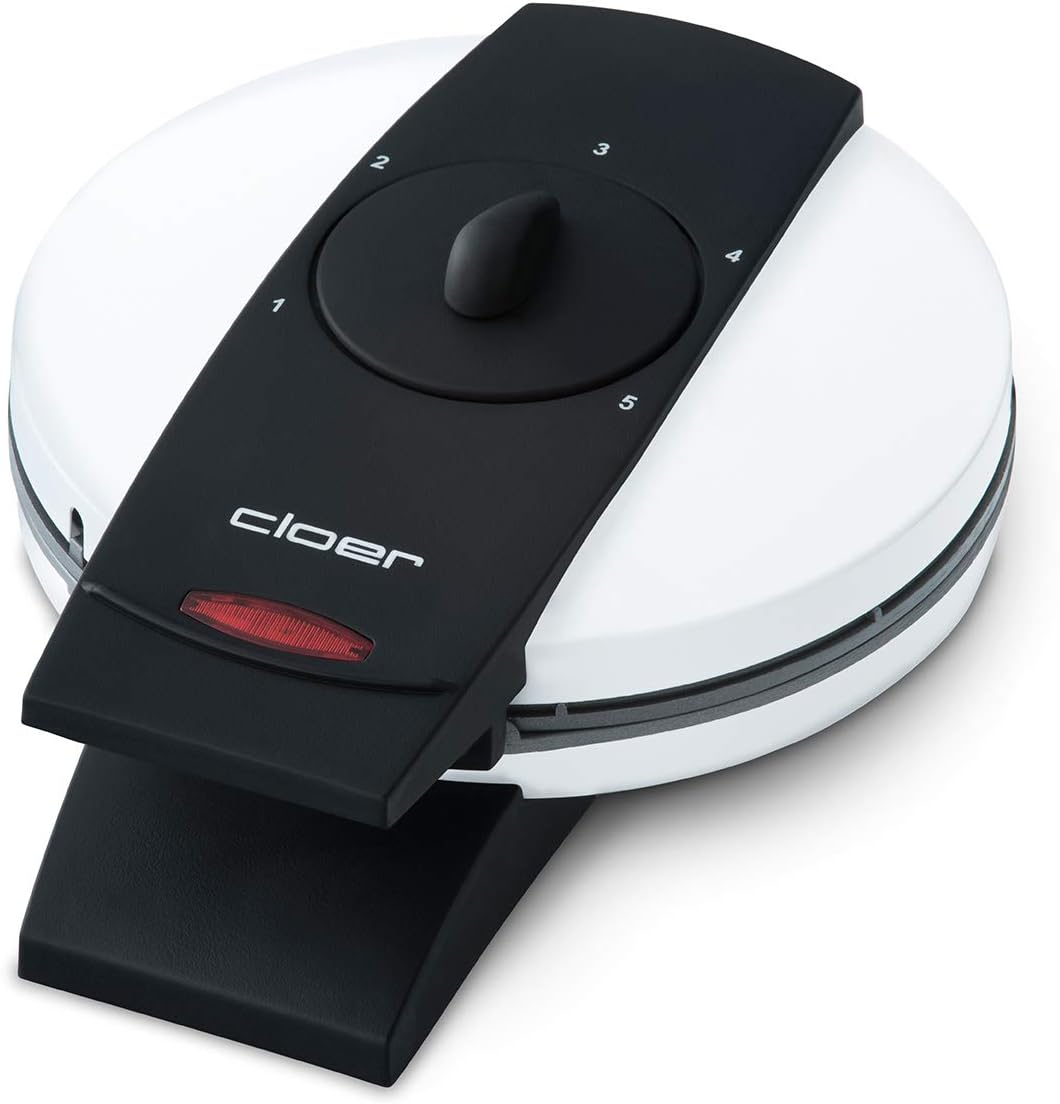 Cloer 261 Cuirrel Iron for Wafer-Thin, Crispy Squirrels, 800 W, Horn Size 14.5 Cm Diameter, with Non-Stick Coating, Continuously Selectable Browning Level with Rotary Control, White, Metal, &Uacute;nico image number 5