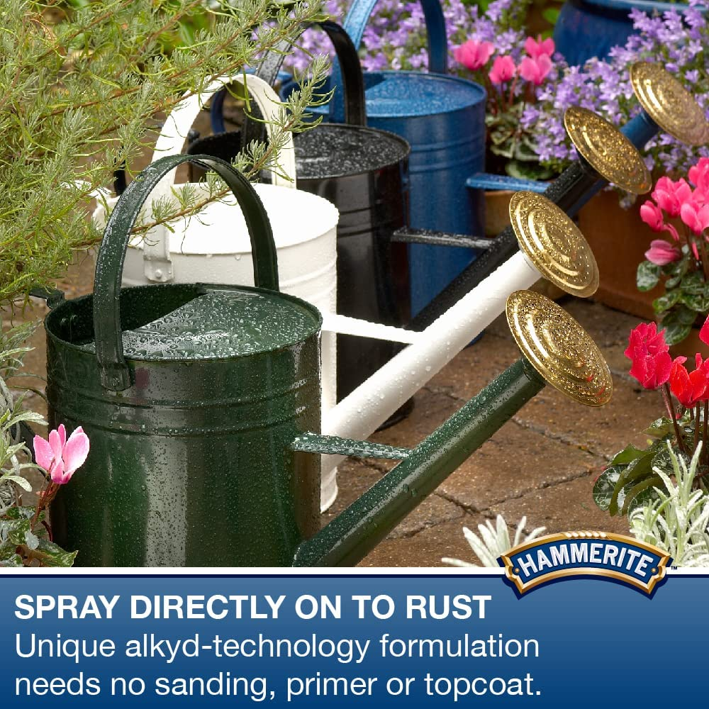 Hammerite Direct to Rust Metal Paint Aerosol with Smooth Finish 285 G, Yellow