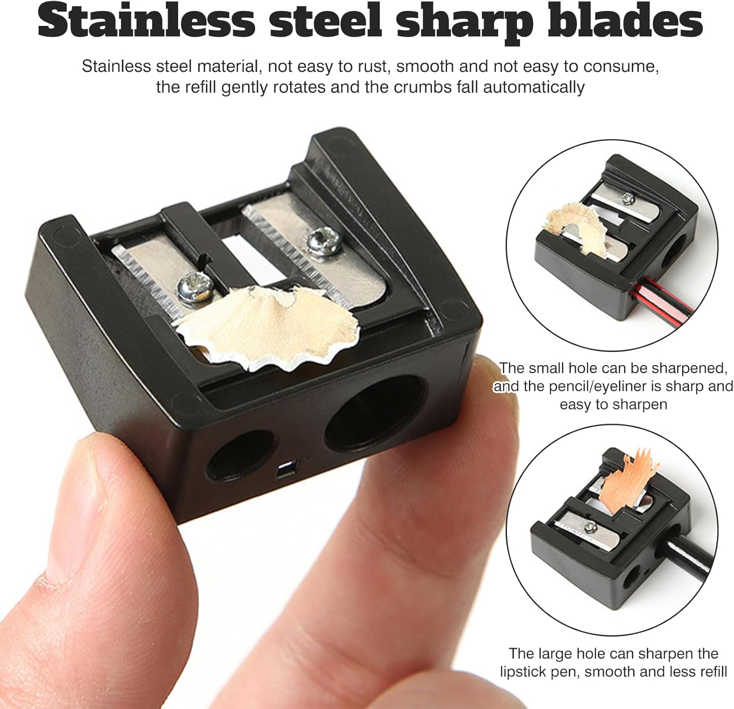 2 X Makeup Sharpener/Cosmetic Sharpener (Black 4)