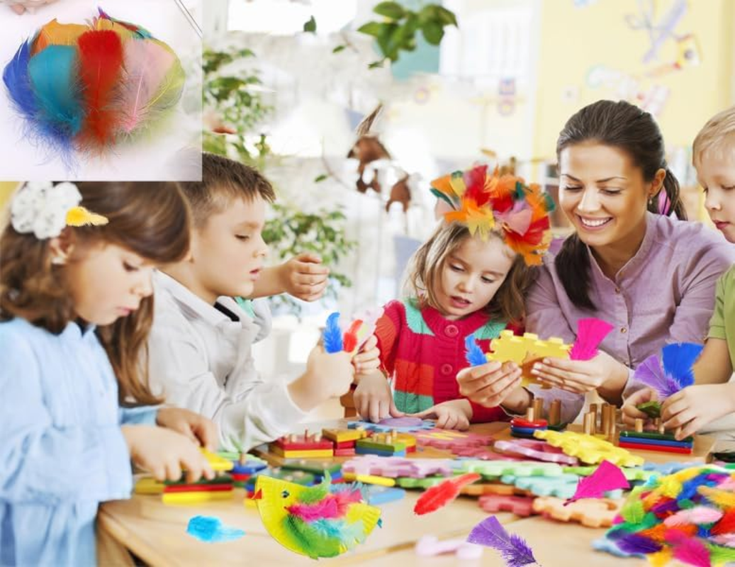 WEZCHUGHAOL Colorful Feathers Assortment for DIY Crafts and Decorations - Vibrant Plume Fluffy Feathers for Dream Catchers, Jewelry Making, and Home D&eacute;cor image number 1